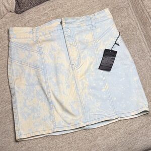 Jean stretch bleached Mini Skirt size L